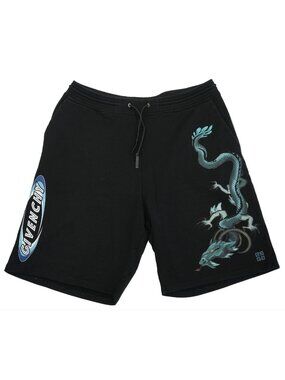 Givenchy Black Dragon Graphic Sweat Shorts Size XL